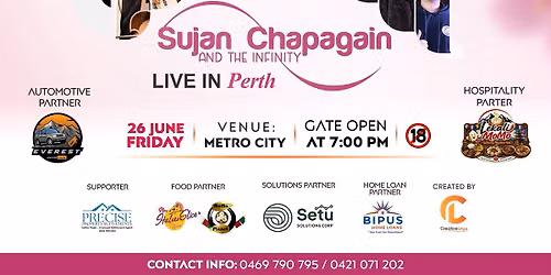 Sujan Chapagain Live in Perth- Selling Fast