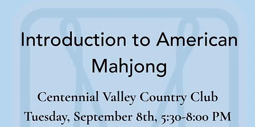 Mahjong 102 Lesson & Open Play