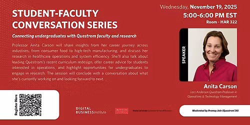 Student-Faculty Conversation Series with Anita Carson