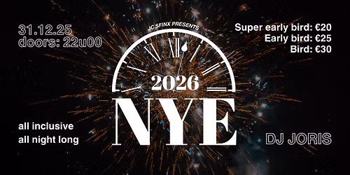 NYE 2026 @ JC SFINX