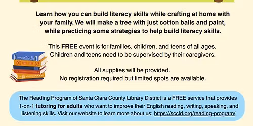 Make a Tree with Cotton Balls: Reading Program Family Literacy Club: 