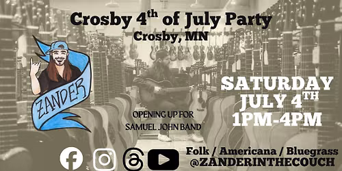 ZANDER LIVE @ Crosby 4th of July Bash - Crosby, MN