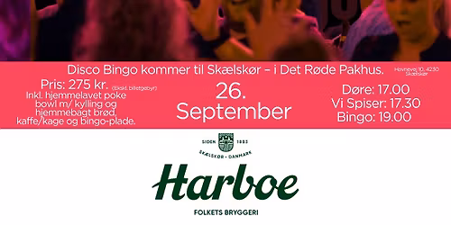 Disco Bingo -  26 September - Det R\u00f8de Pakhus Sk\u00e6lsk\u00f8r