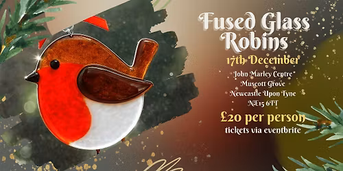 Fused Glass Robin Suncatchers