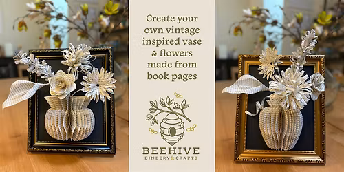 Vintage Inspired Framed Book  Page Floral Masterpiece