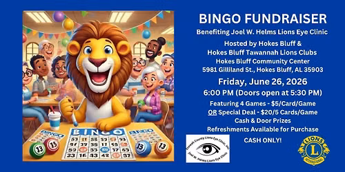 BINGO FUNDRAISER TO BENEFIT LIONS EYE CLINIC
