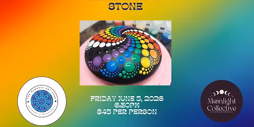 Rainbow Swirl Mandala Dot Pride Stone