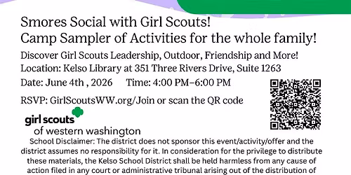 Kelso Library Camp Sampler with Girl Scouts