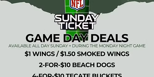 NFL Sunday Ticket Game Days at Shadowlawn Eats