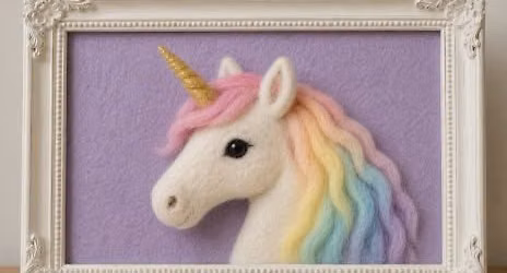 Needle Felted 3d Unicorn Head