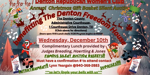 Denton Republican Women\u2019s Club Famous Annual Christmas Basket Auction