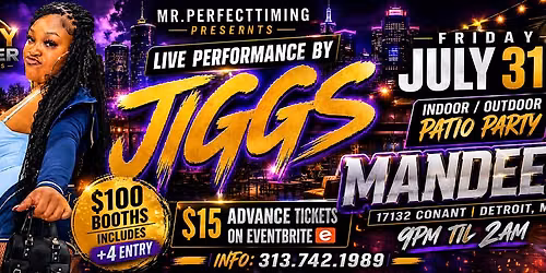Jiggs live at Mandees Friday July 31st