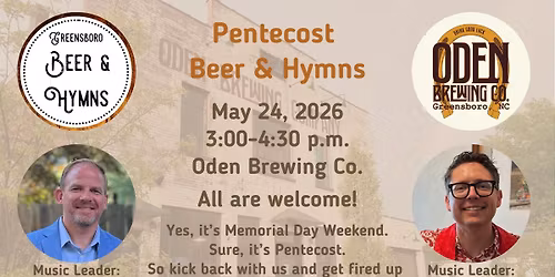 Pentecost Beer & Hymns at Oden Brewing Co.