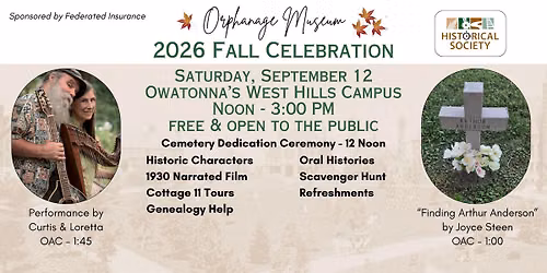 2026 Orphanage Museum Fall Celebration
