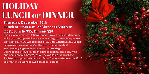 Holiday Lunch or Dinner 