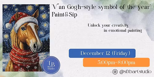 Paint Sip Acrylic Painting  - Van Gogh-style symbol of the year