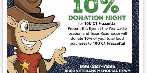 STP 10U Frazzetta Texas Roadhouse fundraiser