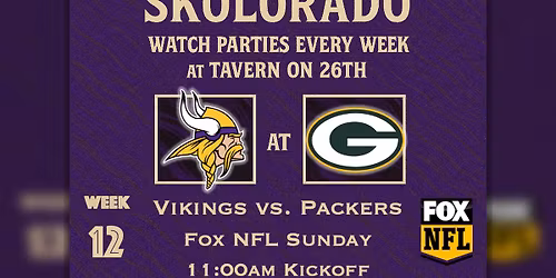 Vikings Watch Party - Week 12: Vikings @ Packers