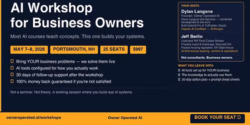 AI Workshop for Small Business Owners \u2014 May 7\u20138 | Portsmouth NH