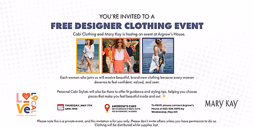 Free Designer Clothing Event for Women | Argrow\u2019s House