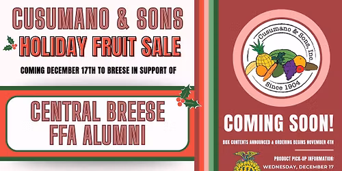 Central Breese FFA Alumni Annual Holiday Fruit Sale