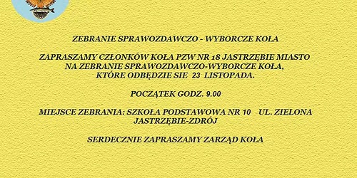 Zebranie Sprawozdawczo-Wyborcze Ko\u0142a PZW nr 18 Jastrz\u0119bie Miasto