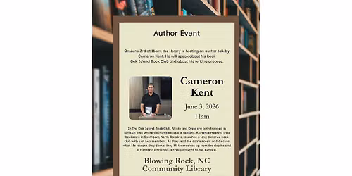 Author Talk with Cameron Kent