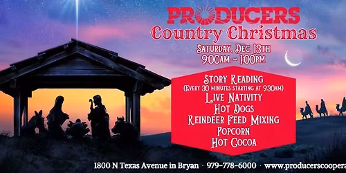 Producers Cooperative Country Christmas with Live Nativity and Children Events