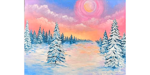 Pastel Winter Forest at Dusk - Paint and Sip in Houston | Classpop!\u2122