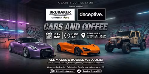 Cars & Coffee Lancaster \u2013 Presented by Brubaker Chrysler Jeep & deceptive.