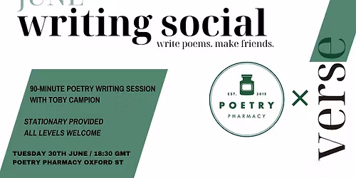 June Writing Social: with the Poetry Ph*rm*cy & verse