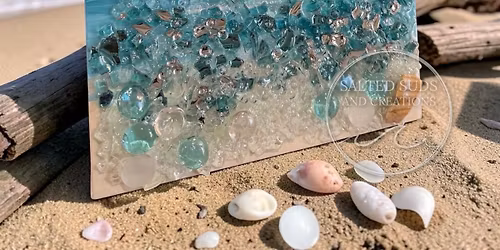 Coastal Glass and Resin Canvas Workshop - 3 Size Options!