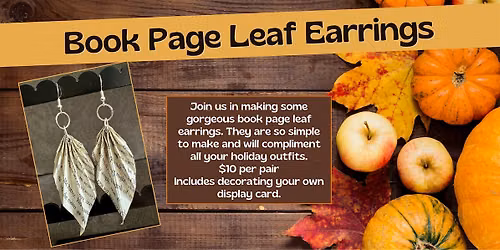 Book Page Leaf Earrings