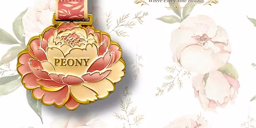 Peony Virtual Race | 1M 5K 10K 13.1 26.2 | Language of Flowers Collection