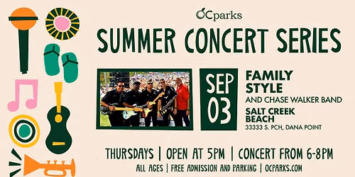 FAMILY STYLE AT OC PARKS CONCERTS AT SALT CREEK BEACH!