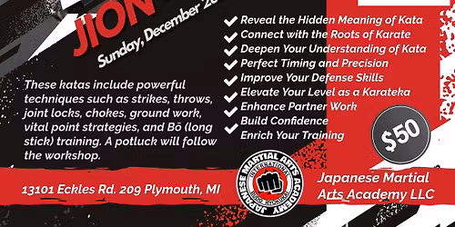 Kata Workshop: Jion, Jitte & Jiin \u2013 Competition, Bunkai & B\u014d Focus