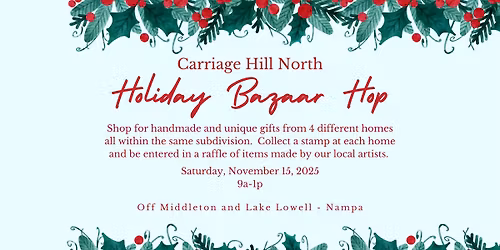 Carriage Hill North Holiday Bazaar Hop