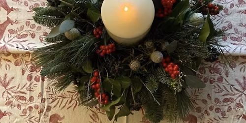 Christmas Candle Centrepiece Arrangement with Wild Botanicals