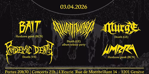Death Metal night + Ailurophobia\u2019s debut album release party