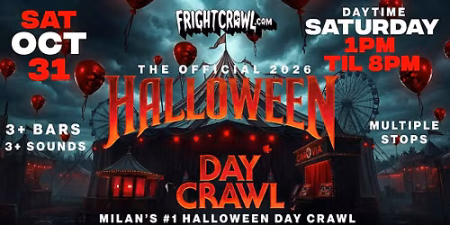 The Fright Crawl | Milan Halloween Day Bar Crawl 2026 | Sat, Oct 31