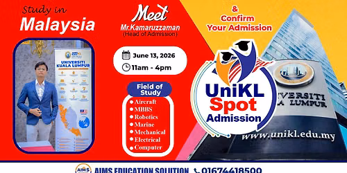 Spot Admission at University Kuala Lumpur (UniKL)