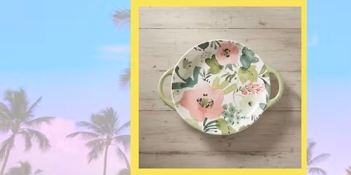 Garden Whisper Water Color Ceramic Tray