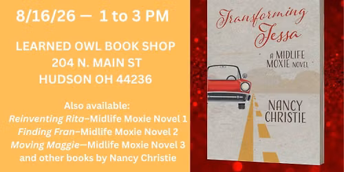 Join me at my book signing for TRANSFORMING TESSA and my other books!