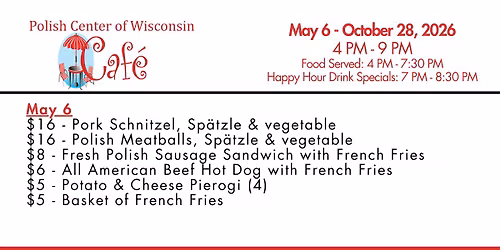 May 6 Wednesday Night Caf\u00e9