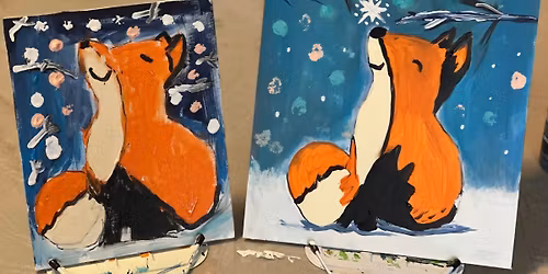 Kids Winter Fox Painting 