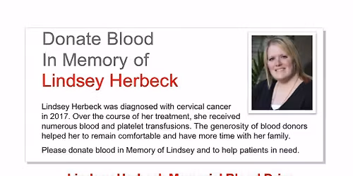American Red Cross Blood Drive- In Honor of Lindsey Herbeck