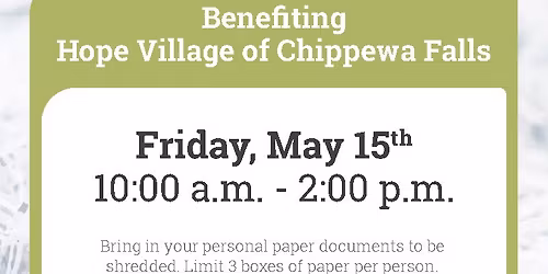 Free Community Shred Day - EAU CLAIRE | Protect Your Identity & Support a Local Nonprofit