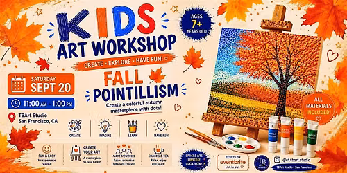 Kids Art Workshop at TBArt Studio - FALL POINTILLISM