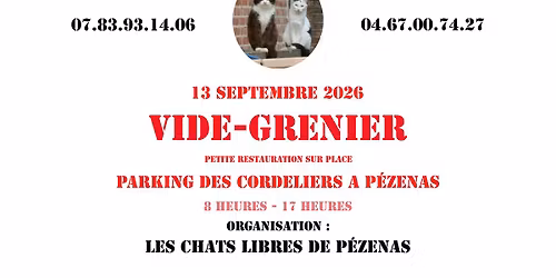 Vide-grenier organis\u00e9 par les Chats libres de P\u00e9zenas