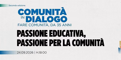 Passione educativa, passione per la comunit\u00e0